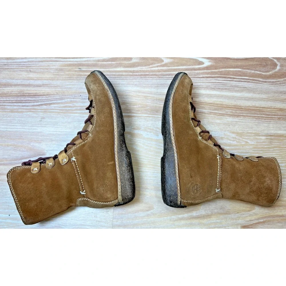 Timberland Reykir Ghillie Suede Shearling Waterproof Boots Women's 7.5 Brown EUC